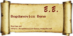 Bogdanovics Bene névjegykártya